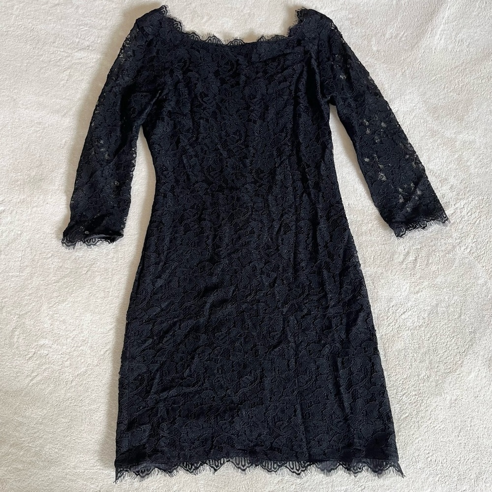 Diane Von Furstenberg Black Lace Dress